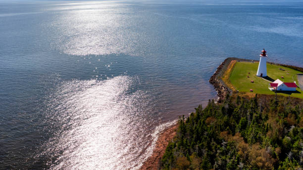 istock Aerial view of Point Prim Lighthouse. 1371133871