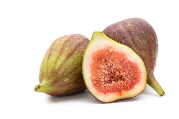 istock Fig fruits isolated on white background. Top view. Flat lay pattern 1371135299