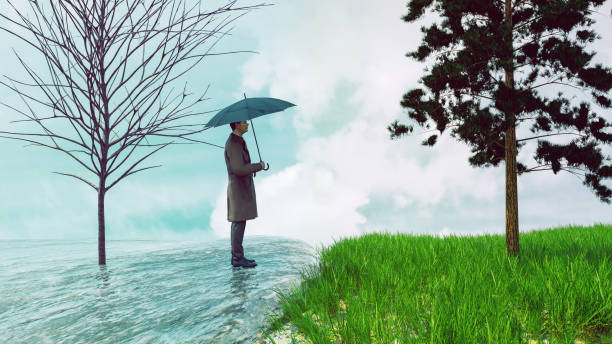 The grass is always greener on the other side concept image