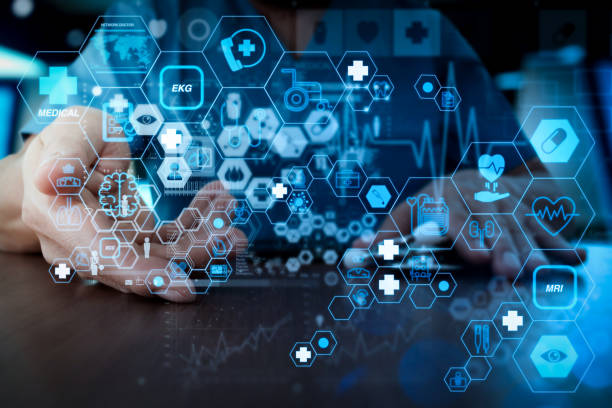 istock Medicine doctor hand working with modern computer interface as medical network concept 1371136225