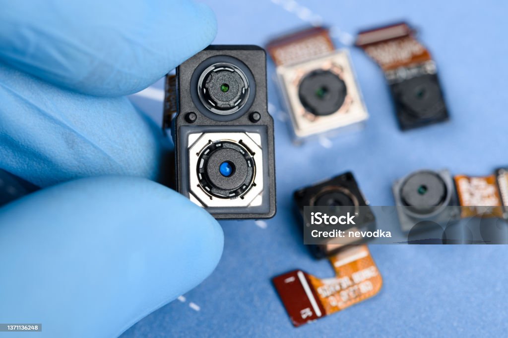 Dual Sensor Module Smartphone Dual Sensor Camera Module In Scientist Hands Stock Photo ...
