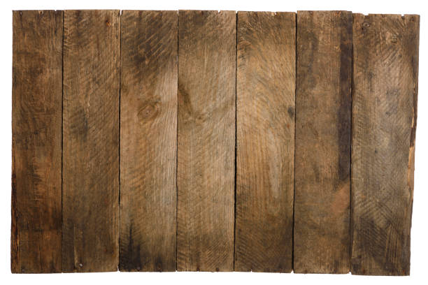 istock Wooden background from old weathered planks, isolated 1371137875