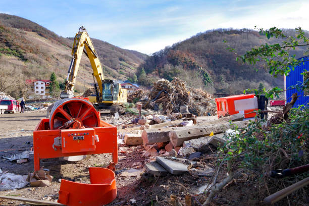 Debris and garbage mountains from the Ahr valley, flood disaster 2021, Ahrtal and Eifel, Rhineland-Palatinate, Germany