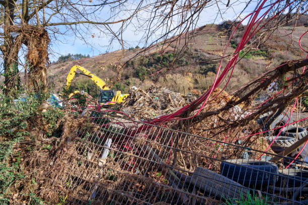 Debris and garbage mountains from the Ahr valley, flood disaster 2021, Ahrtal and Eifel, Rhineland-Palatinate, Germany
