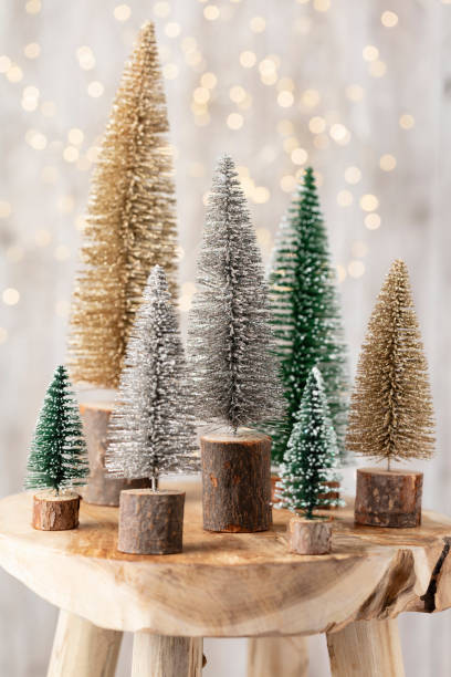 istock Christmas tree on bohek wooden, bokeh background. 1371138879