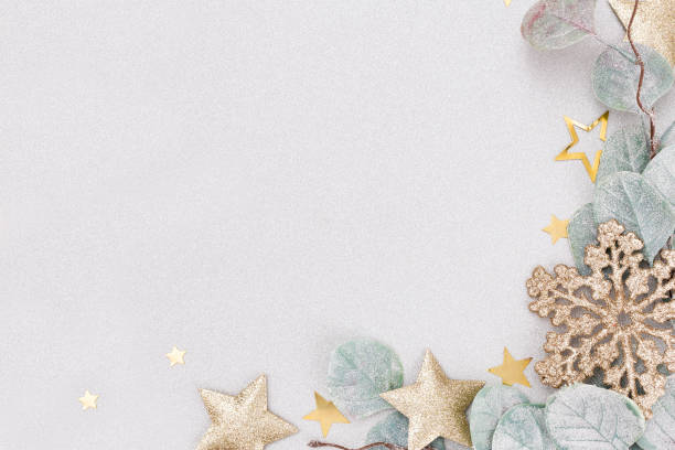 istock Christmas decor background. Flat lay, top view. 1371138959