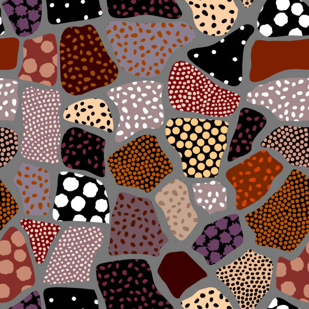 ilustraciones, imágenes clip art, dibujos animados e iconos de stock de patrón de patchwork de estilo tribal. imagen vectorial - quilt patchwork pattern indian culture