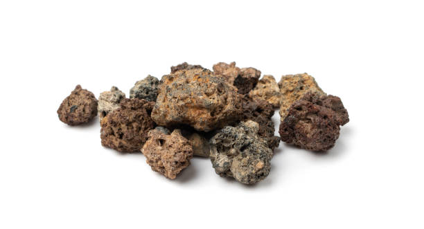 istock Volcano Stone Isolated, Grey and Brown Volcanic Pumice 1371139322