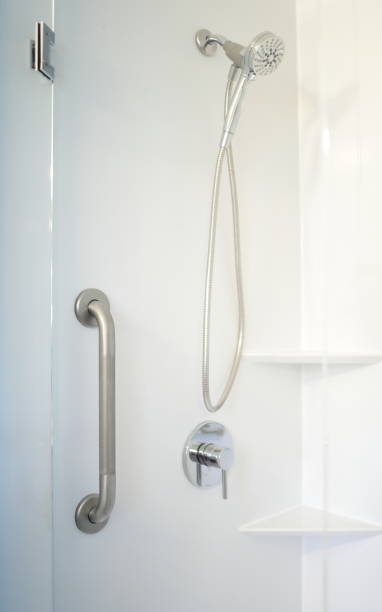 istock Shower Stall with a Grab Bar for Safety 1371139914