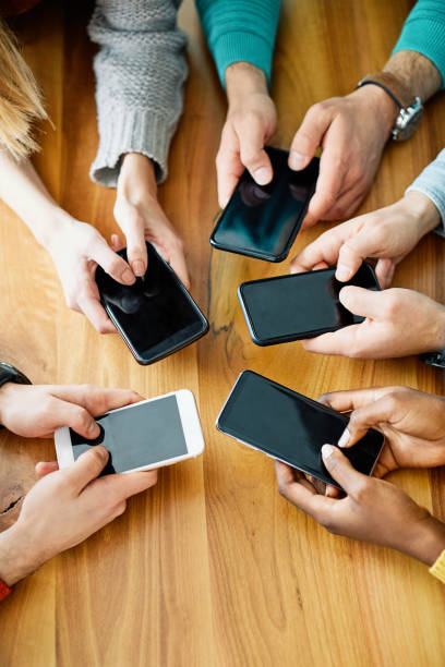istock mobile phone group hand smartphone communication textin cell 1371144716