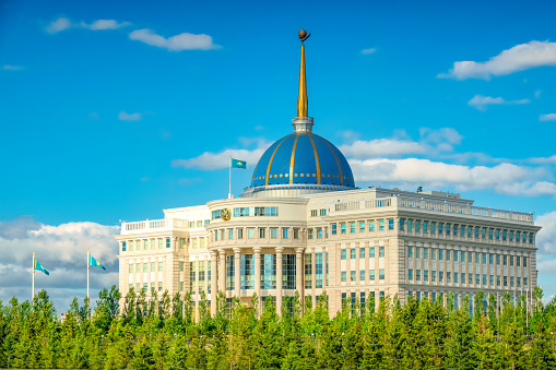 The Ak Orda Presidential Palace in Nur-Sultan Kazakhstan, the official workplace of the President of Kazakhstan.