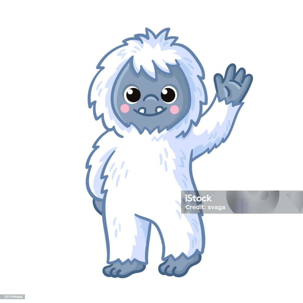 Cute Cartoon Snowman Snowwhite Monster Yeti In Cartoon Style Stock  Illustration - Download Image Now - iStock