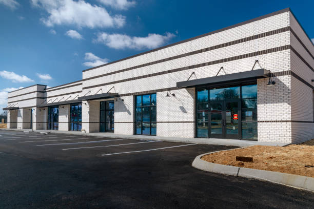 istock Bright New Retail Strip Center Under Construction 1371154238