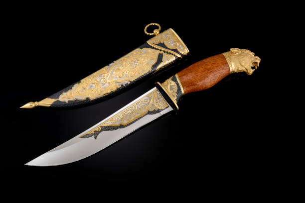 istock collectible silver dagger with scabbard on black 1371154396
