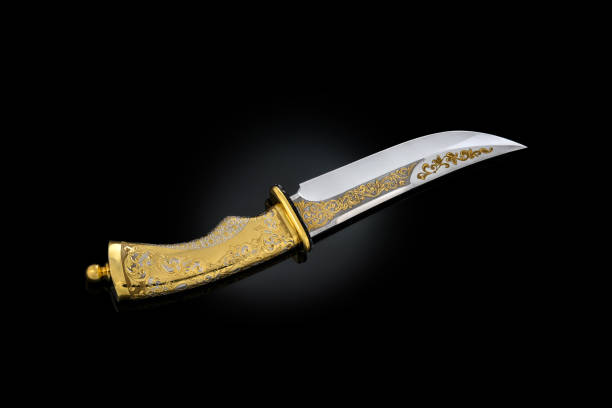 istock collectible silver dagger with scabbard on black 1371154431
