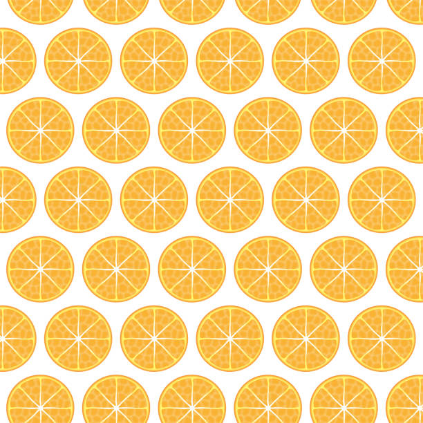 ilustrações, clipart, desenhos animados e ícones de padrão laranja realista no fundo branco - grapefruit backgrounds circle citrus fruit