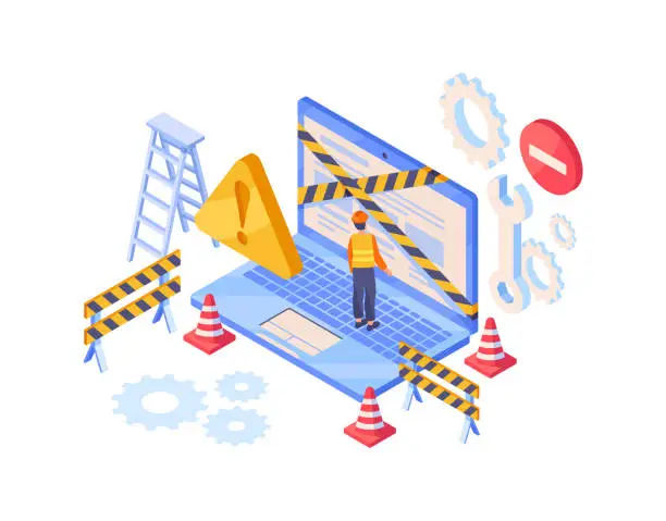 Vector illustration of Concept of website maintenance