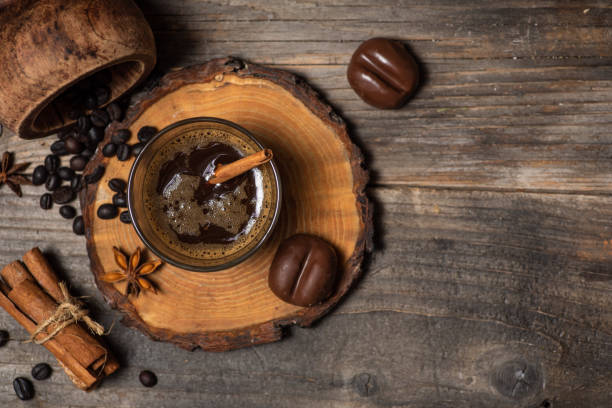 Cup with coffee beans
