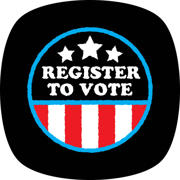 ilustrações de stock, clip art, desenhos animados e ícones de register to vote pin 3 - voting doodle republican party democratic party