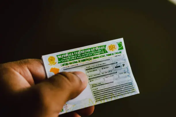 Photo of New National Driver's License (CNH). Official document of Brazil, which attests the ability of a citizen to drive land vehicles.