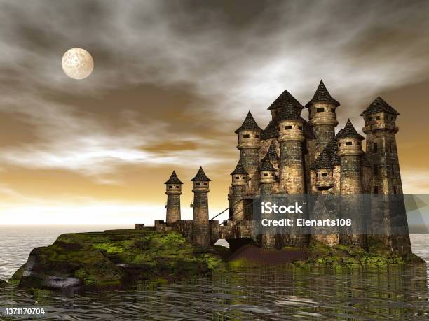 Castle 3d Render Stock Photo - Download Image Now - Bran Castle, Castle, Count Dracula