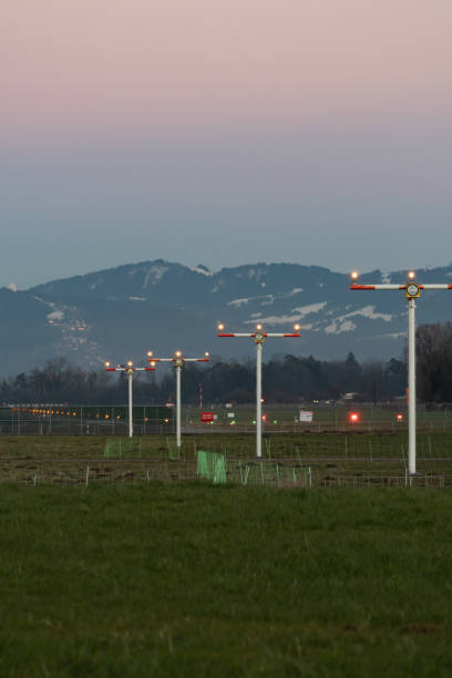istock Approach lighting system in Altenrhein in Switzerland 1371172335