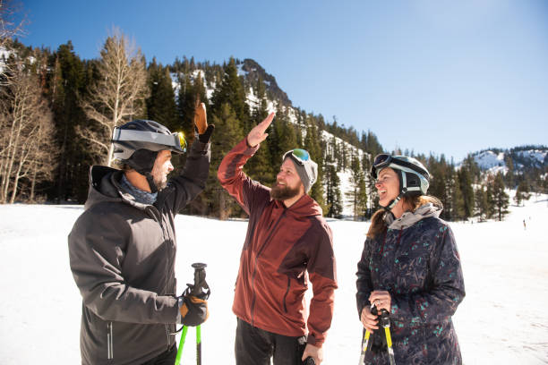 istock Friends out skiing enjoying their best life 1371174376