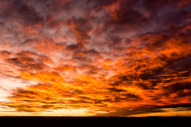 Incredible Colorado Sunset With Red and Orange Clouds in Kiowa, Colorado, United States