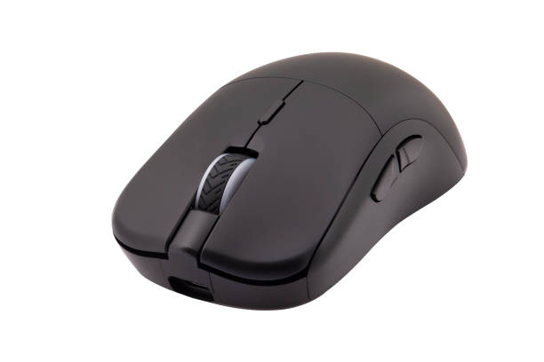 istock Black gaming wireless laser computer mouse isolated on white background 1371181669