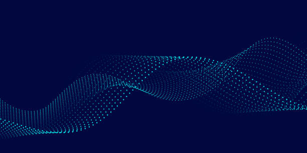 stockillustraties, clipart, cartoons en iconen met abstract waving particle technology background - de puntjes verbinden
