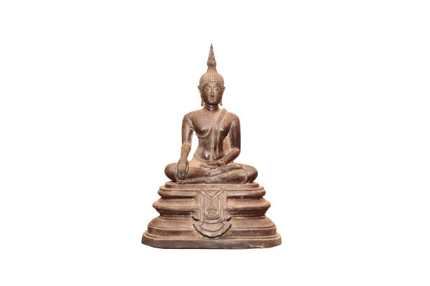 istock Buddha statue on isolated white background with copy space and clipping path. 1371182329