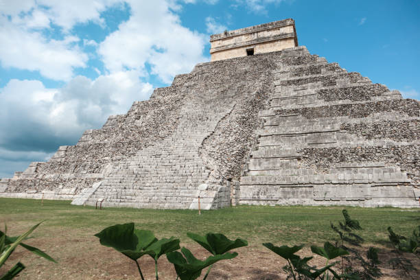 Archeological site Chichen Itza In Mexico Pyramid Kukulkan temple
