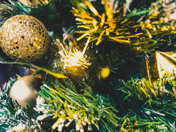 istock Lights and decorative on the Christmas tree. 1371198242