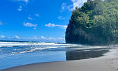 Black Sand Beach at Pololu Valley on Big Island Hawaii