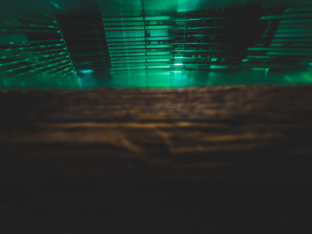 Part of a glass brick wall