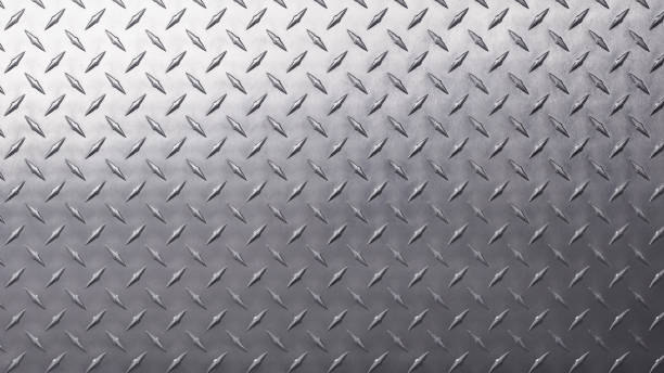 istock light metal surface, stainless steel plate with a diamond pattern. 1371210102
