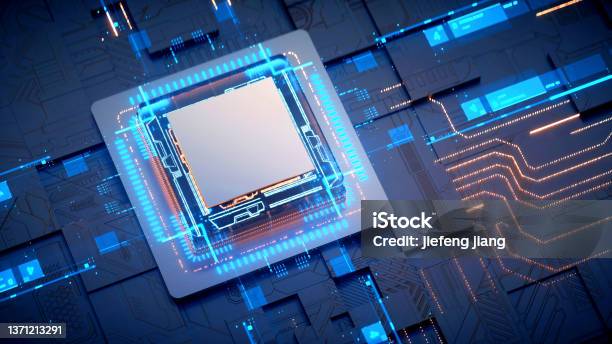 3d Rendering Of Cyberpunk Ai Circuit Board Technology Background Central Computer Processors Cpu And Gpu Concept Motherboard Digital Chip Tech Science Background Stock Photo - Download Image Now
