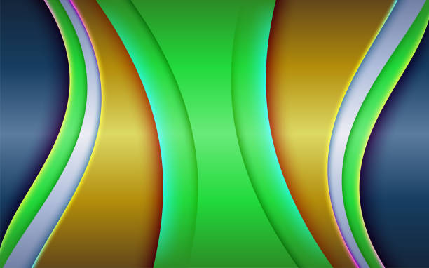 istock Abstract background with 3d Lime Green and golden . Dynamic colorful futuristic composition with modern cover design, ads banner template. Realistic vector illustration 1371213415