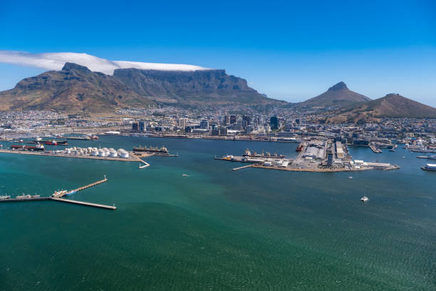 istock Aerial shot over Cape Town towards Table Mountain 1371214404
