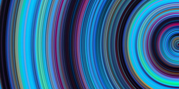 istock Abstract 3d circle illustration background with curvy colorful and glowing lines 1371220487