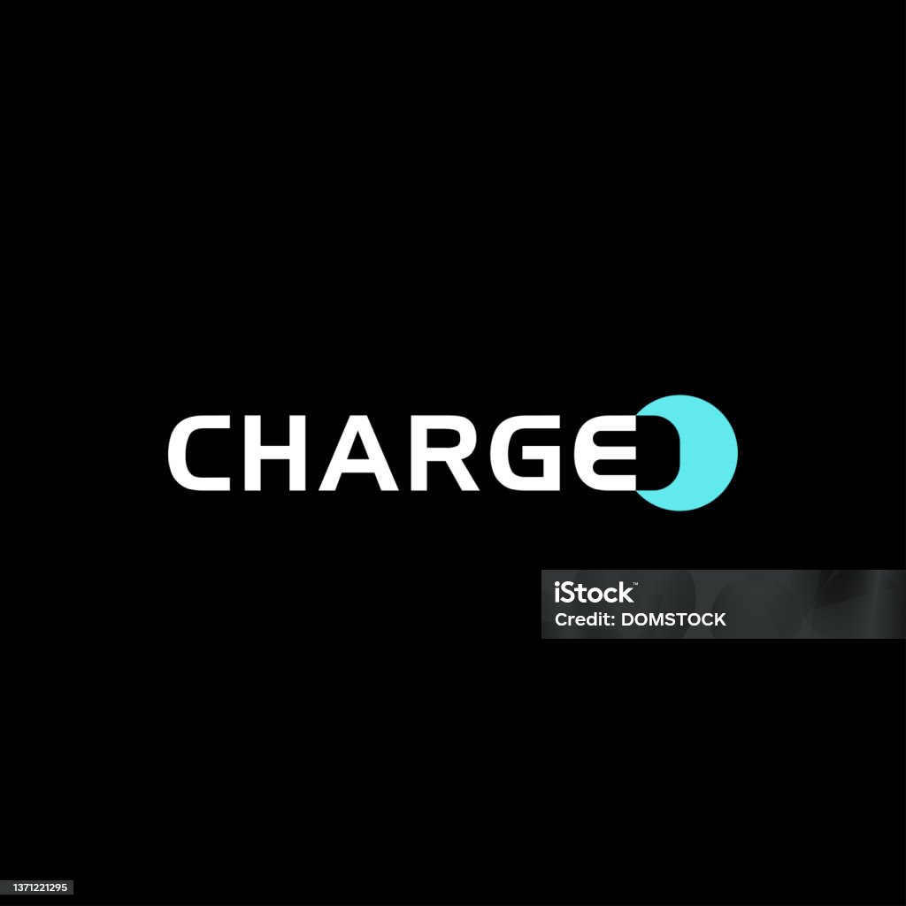 Powder Charge Logo Power Charging Wordmark Logo Vector Template On Black Background With ...