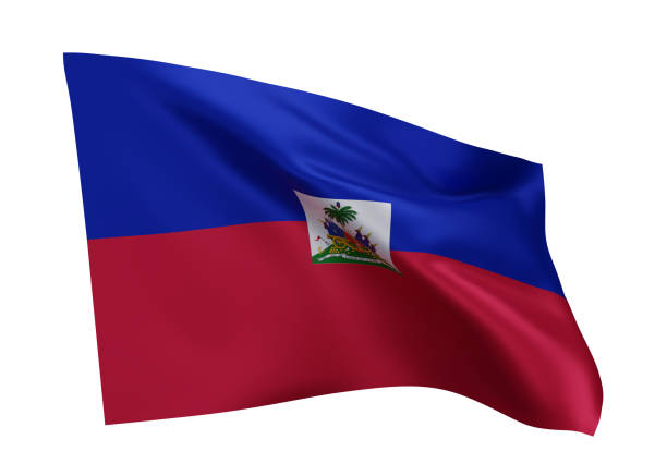 istock 3d flag of Haiti isolated against white background. 3d rendering. 1371226262