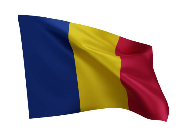 istock 3d flag of Chad isolated against white background. 3d rendering. 1371227282