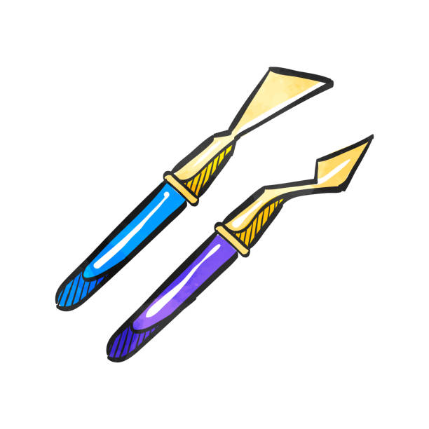 istock Watercolor style icon Painting spatula 1371227538