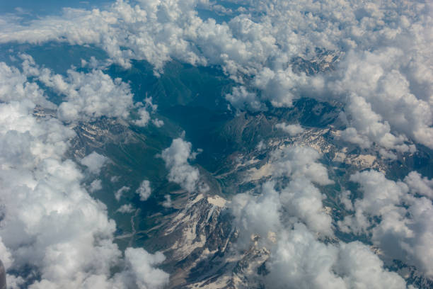 Aerial view of an areal view on the beautiful mountains.