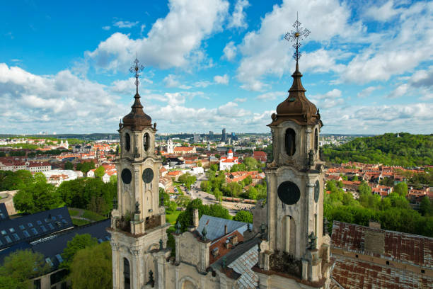 istock Panorama of sunny Vilnius old town 1371232482
