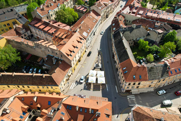 istock Panorama of sunny Vilnius old town 1371232492