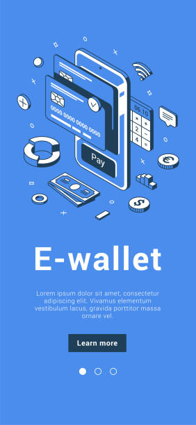 E wallet for wireless contactless payment check in transaction use smartphone application vector vector art illustration