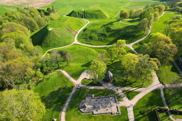 istock Panorama of sunny Kernave Archaeological Site, Lithuania 1371233909