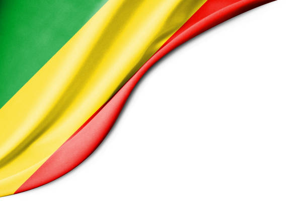 istock Republic of the Congo flag. 3d illustration. with white background space for text. 1371233989